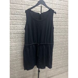 Ideology Womens Plus 1X Deep Black Sleeveless Drawstring Waist Dress 100122146WN